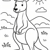 A cheerful kangaroo dsed up playfully
