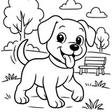 A cheerful puppy full of joy