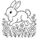 An adorable rabbit bounding happily