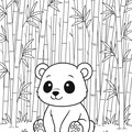 A baby panda in a bamboo forest