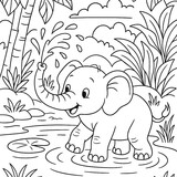 A elephant playing in the water