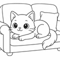 Cat on a sofa