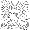 Cat unicorn with wings