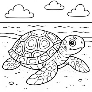 A gentle turtle with a pretty shell