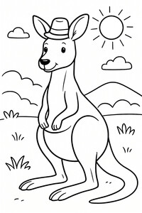 A cheerful kangaroo dressed up playfully