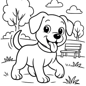 A cheerful puppy full of joy