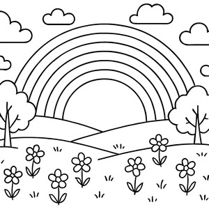 A colorful rainbow lighting up the sky