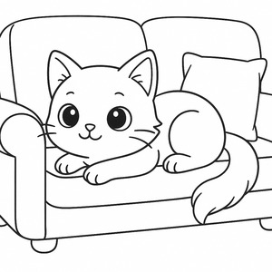 Cat on a sofa