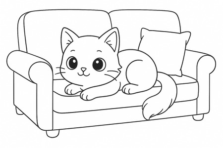 Cat on a sofa