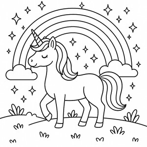 A magical unicorn glowing with charm