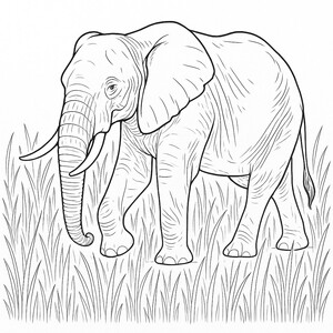 A sweet elephant strolling happily